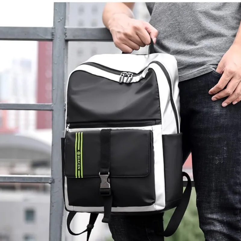 HACIN Oxford Backpack Regular Men's Black/Silver-3