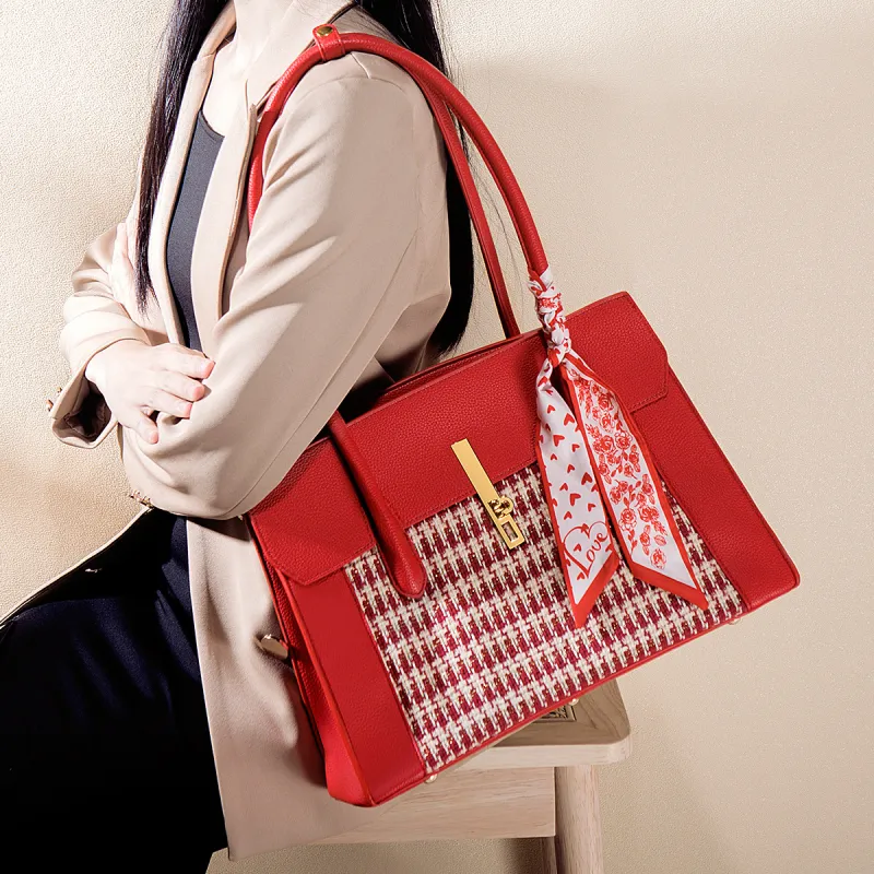 HACIN PU Shoulder Bag Regular Women's Red-1