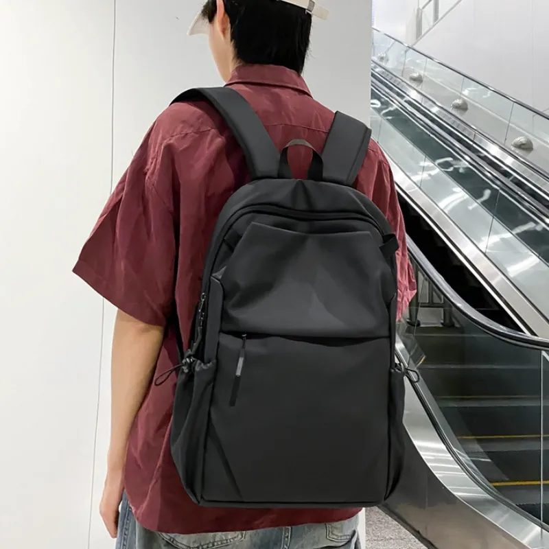 HACIN Patent Leather Matte Leather Backpack Regular Men's Gray/Black-2