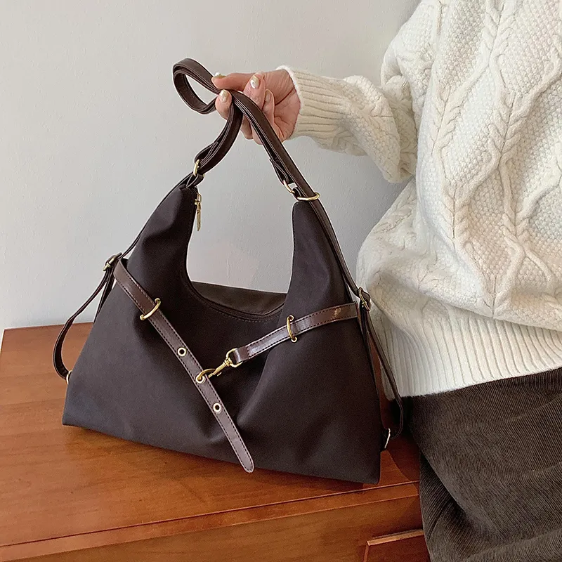 HACIN PU Shoulder Bag Backpack Shoulder Bag Regular Women's Khaki Green/Coffee-6