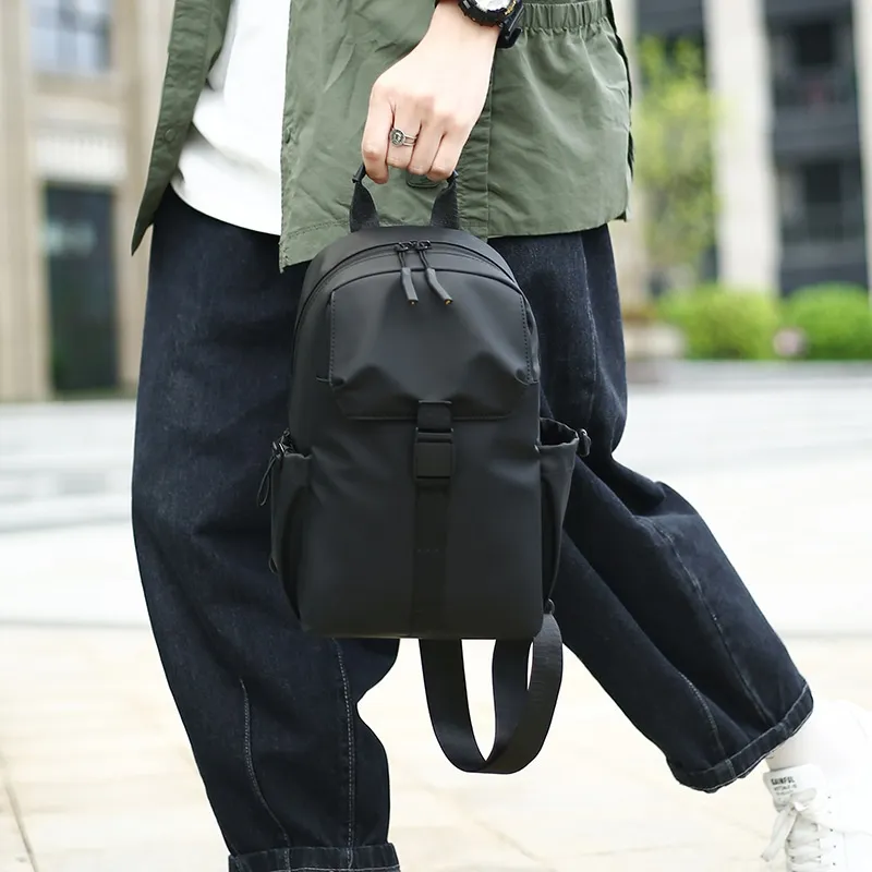 HACIN Pu Sling Bag Unisex Gray/Black/Blue-4