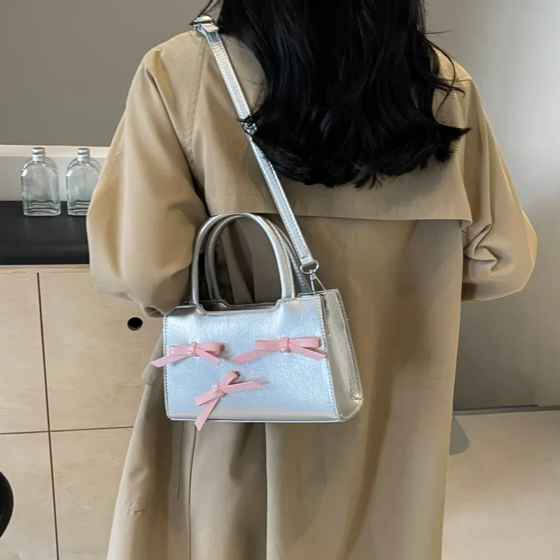 HACIN PU Handbag Regular Women's Black Pink/Black Blue/White/Silver/Pink-14