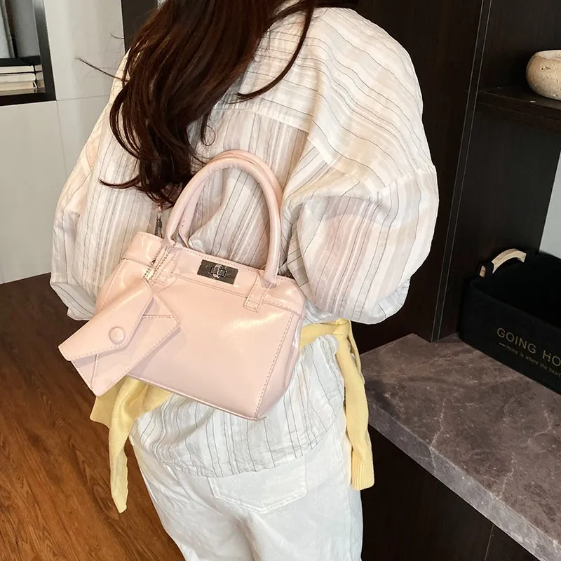 HACIN PU Handbag Women's White/Black/Yellow/Pink-7