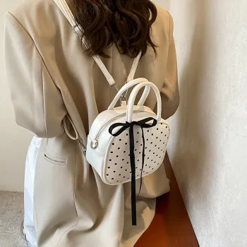 HACIN PU Backpack Regular Women's White/Yellow/Blue