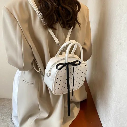 HACIN PU Backpack Regular Women's White/Yellow/Blue