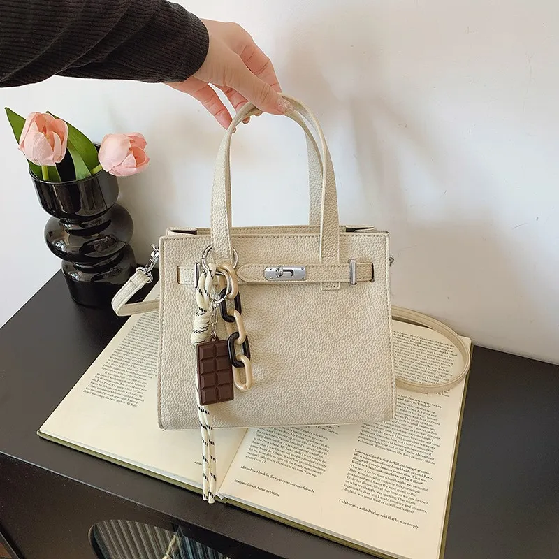 HACIN PU Crossbody Bag Handbag Regular Women's Ecru-1