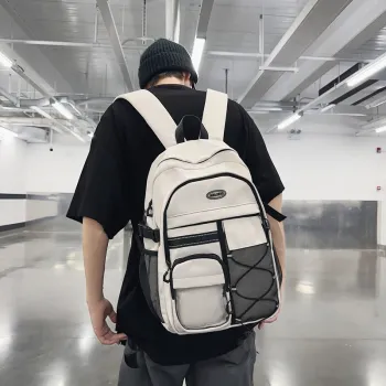 HACIN Nylon Backpack Regular Men's White/Black