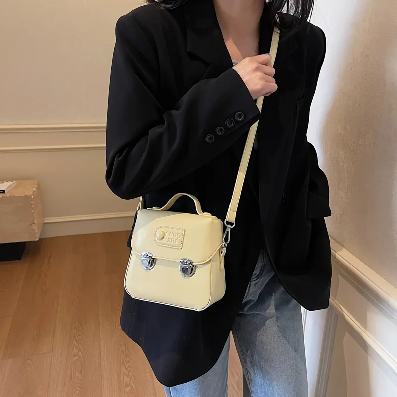 HACIN PU Crossbody Bag Handbag Shoulder Bag Regular Women's Ecru/Silver/Black/Yellow/Pink-23