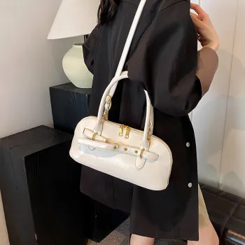 HACIN PU One Shoulder Handbags Regular Women's White/Black/Red/Brown