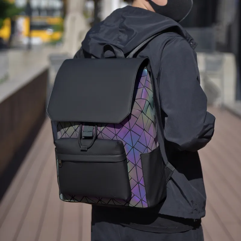 HACIN Oxford Backpack Men's Gray/Black/Dazzling Color-7