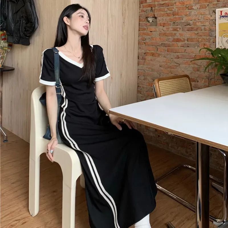 Mu Qingqing Short Sleeved Dress Women's-3