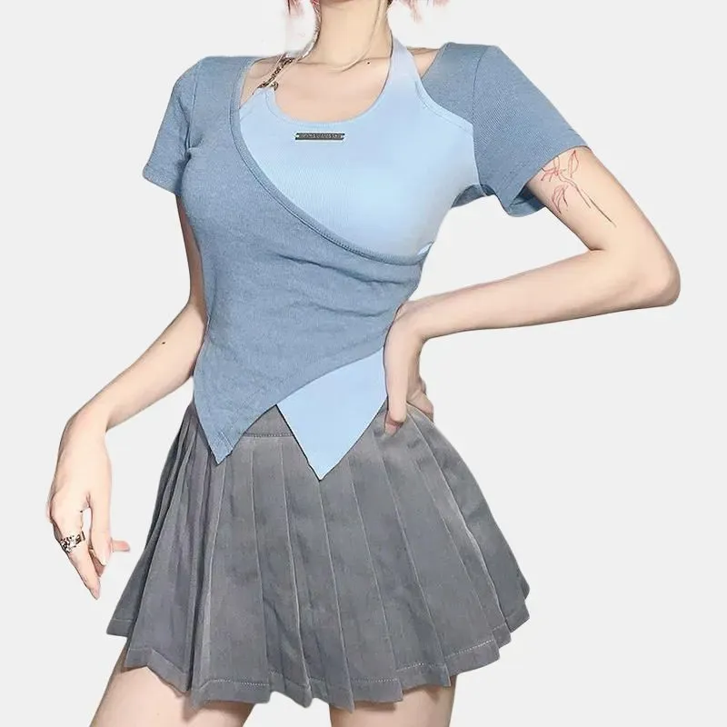 Mu Qingqing T Shirts Women's Blue-4