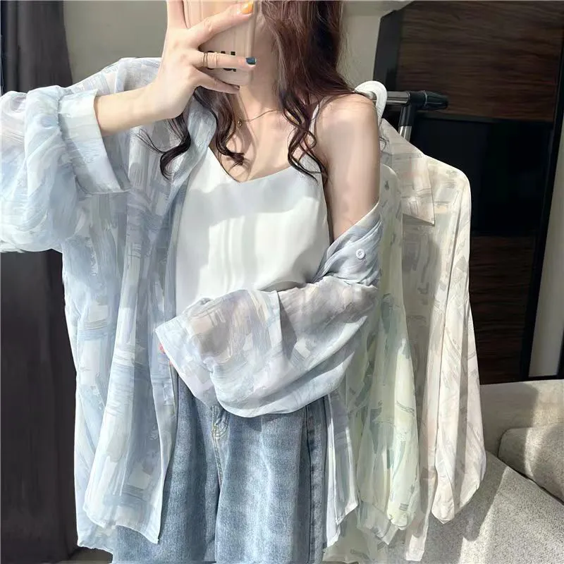Mu Qingqing Shirts Women's Blue-1