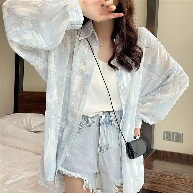 Mu Qingqing Shirts Women's Blue-4