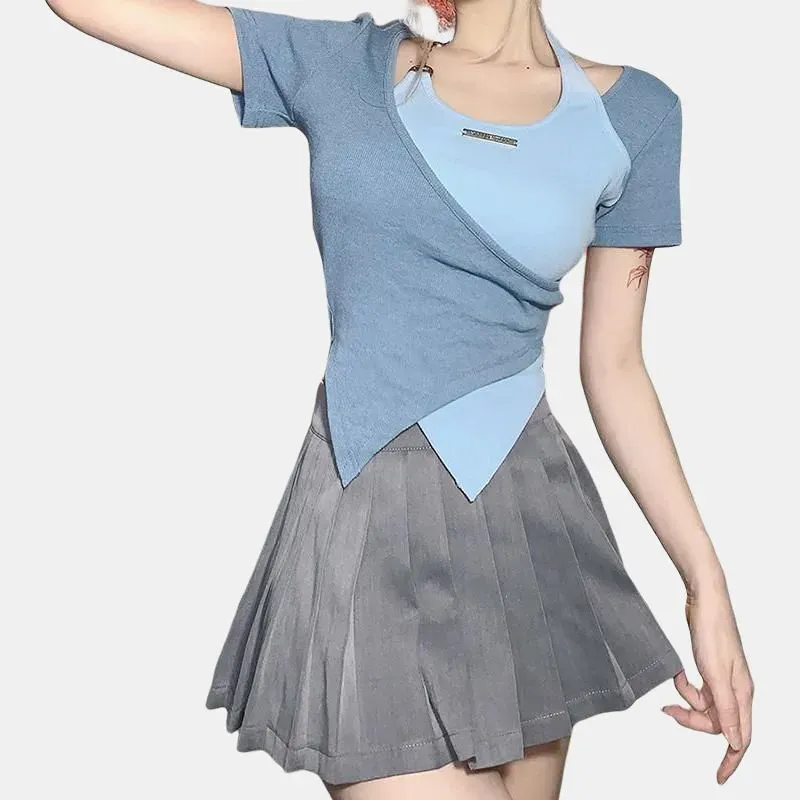 Mu Qingqing T Shirts Women's Blue-3