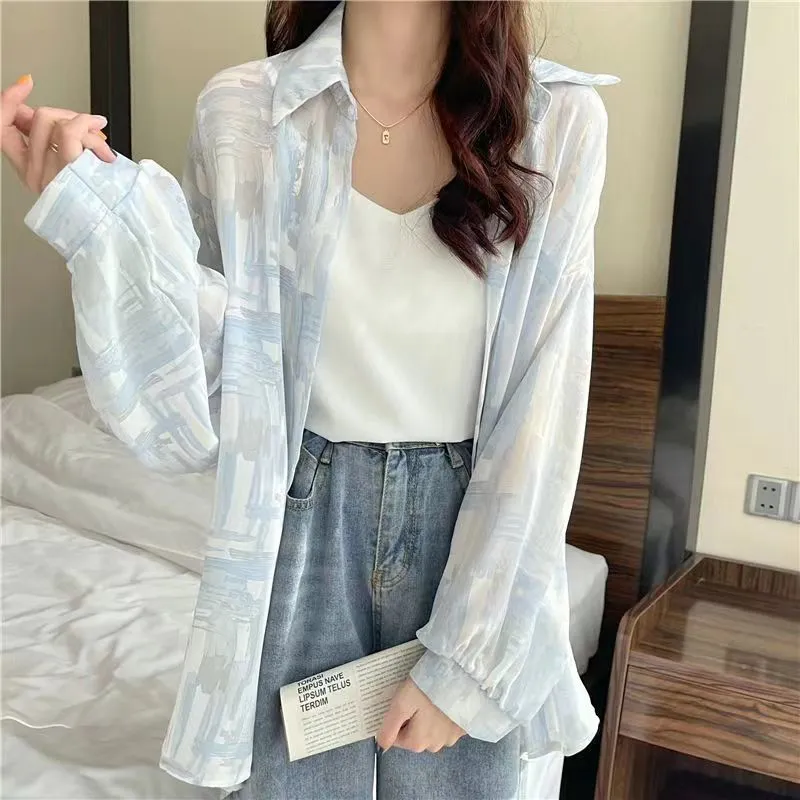 Mu Qingqing Shirts Women's Blue-3