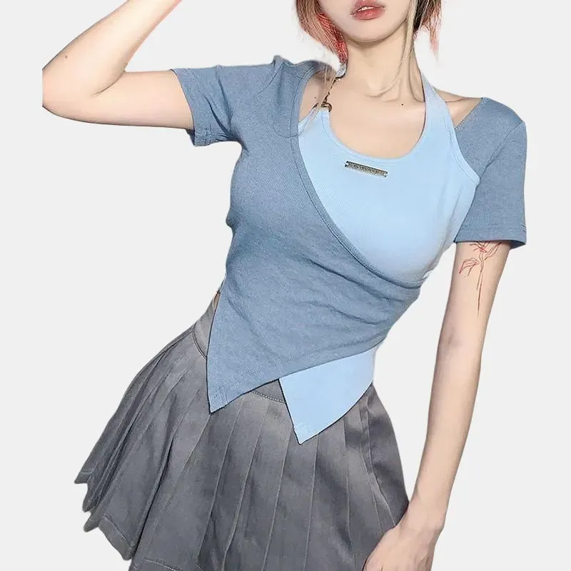 Mu Qingqing T Shirts Women's Blue-2