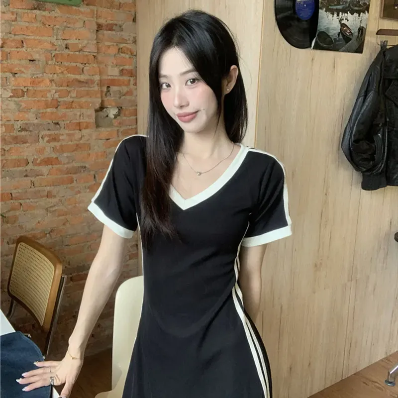 Mu Qingqing Short Sleeved Dress Women's-4