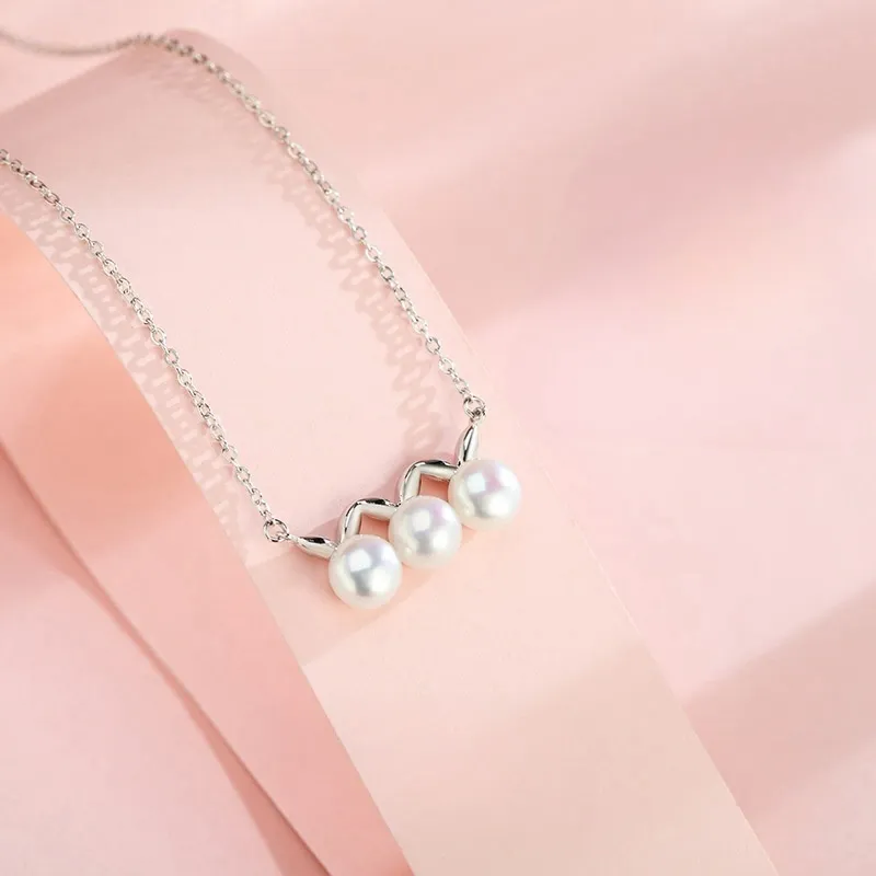 Double Happiness Gift Freshwater Pearl Necklaces Unisex-2