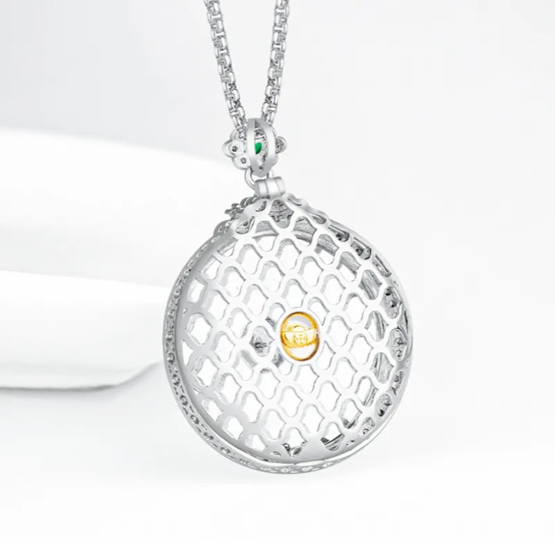 Double Happiness Gift Ice Type Jadeite Necklaces Unisex-3