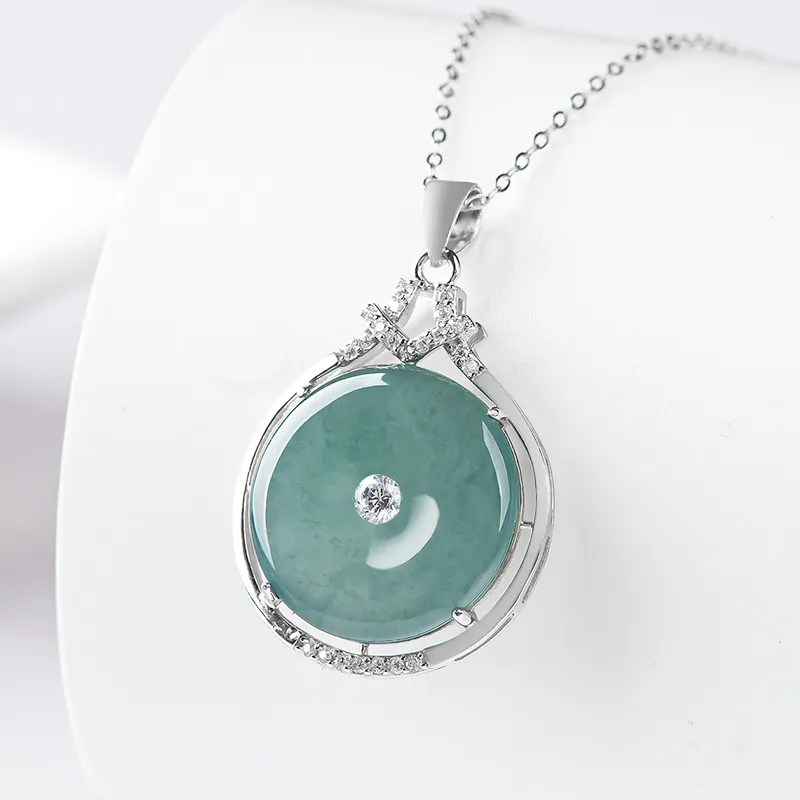 Double Happiness Gift Ice Type Jadeite Necklaces Unisex-1