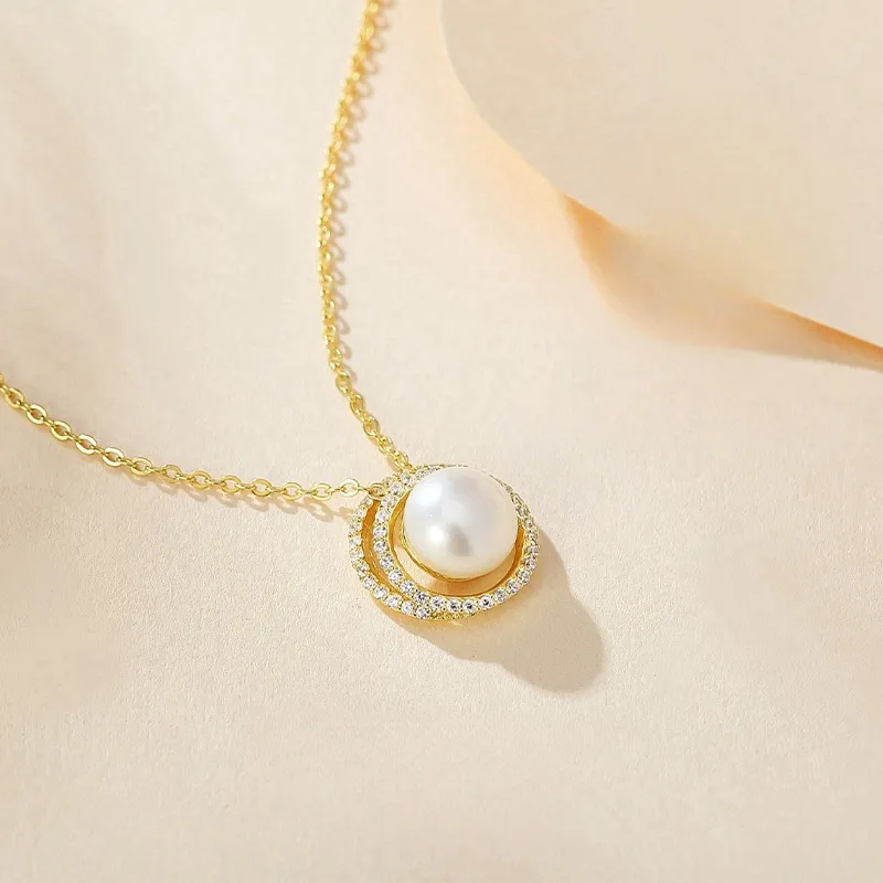 Double Happiness Gift Freshwater Pearl Necklaces Unisex-1