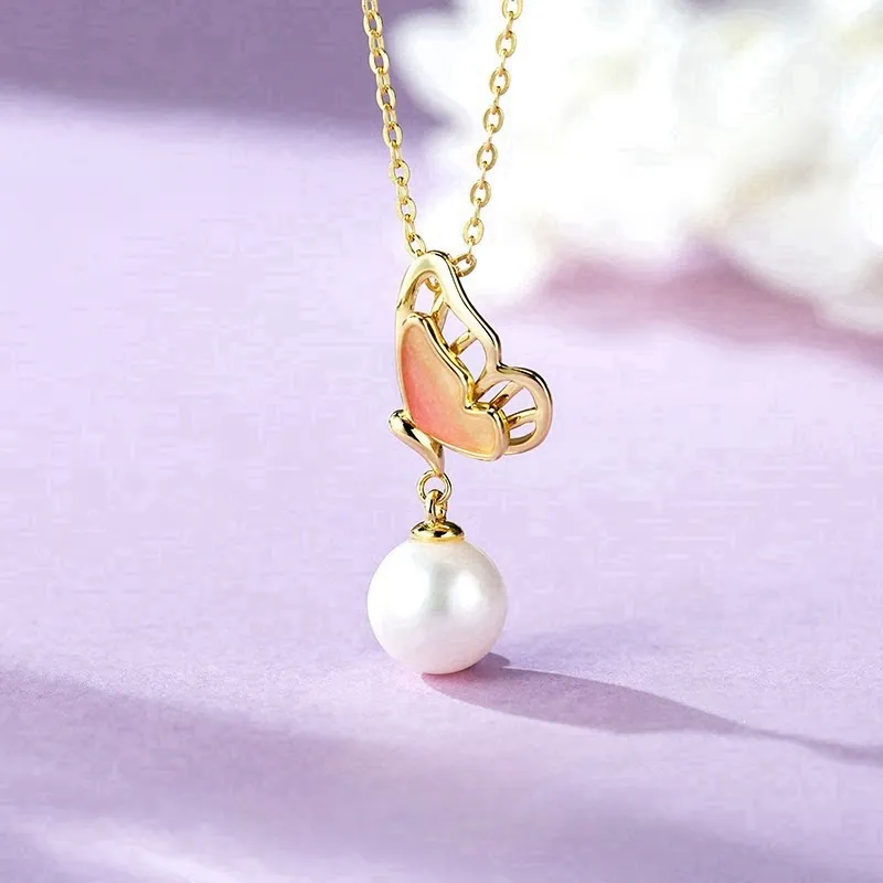 Double Happiness Gift Freshwater Pearl Necklaces Unisex-1