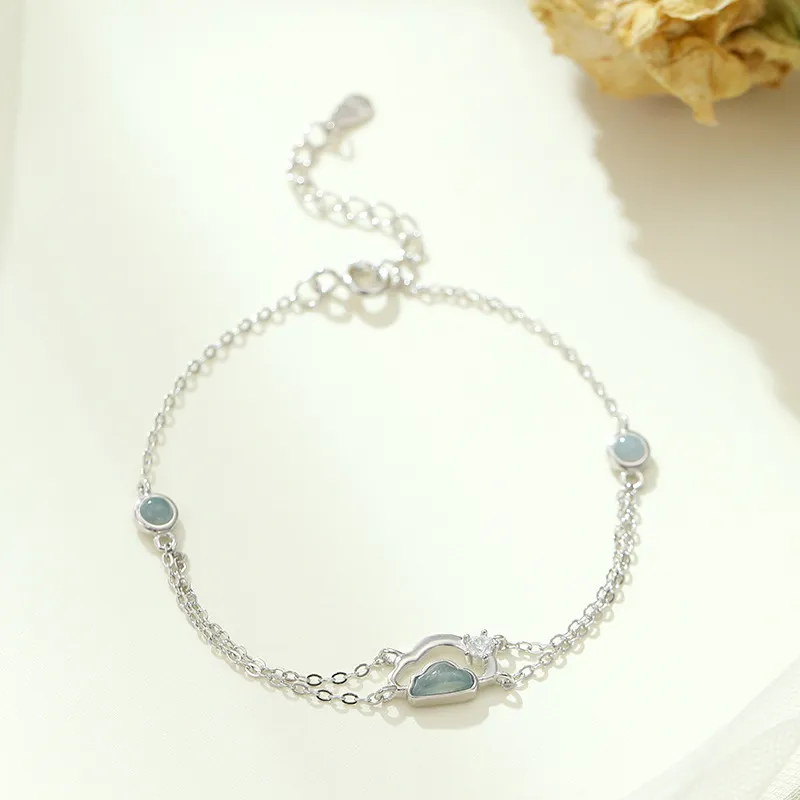 Double Happiness Gift Glutinous Jade Jadeite Bracelets Women's-2
