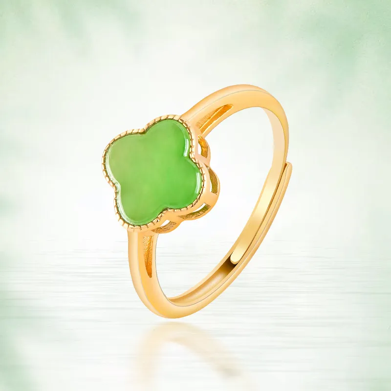 Double Happiness Gift Hetian Jade Rings Jasper Women's-2