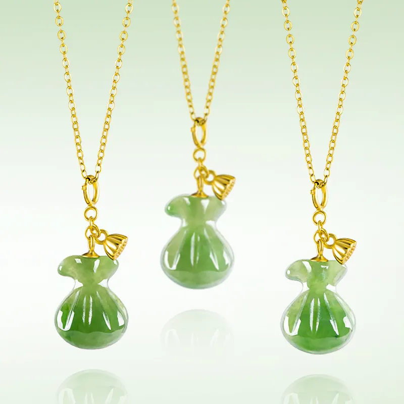 Double Happiness Gift Hetian Jade Necklaces Jasper Women's-2