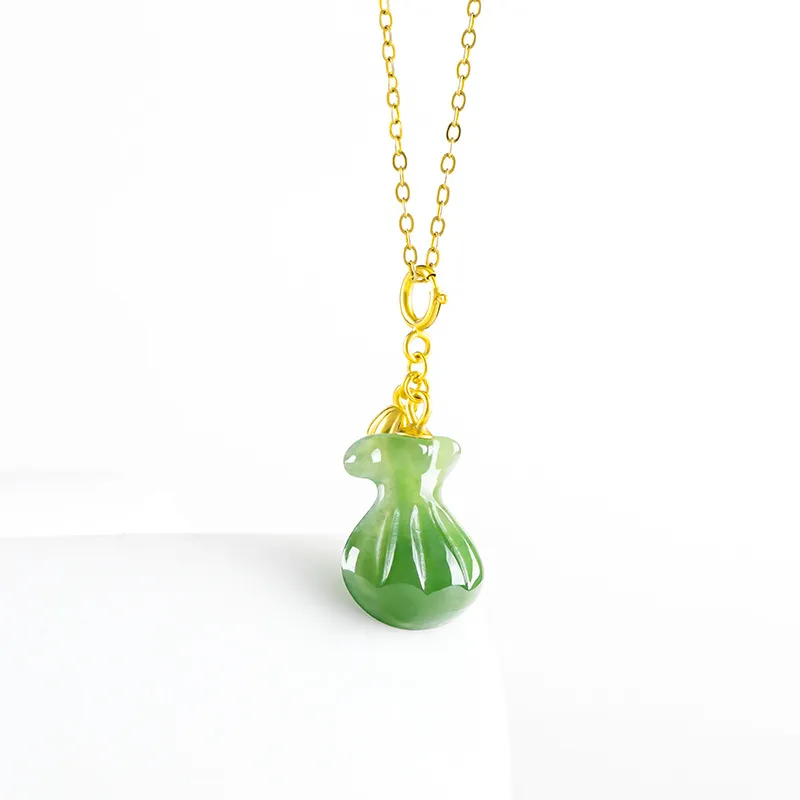 Double Happiness Gift Hetian Jade Necklaces Jasper Women's-3