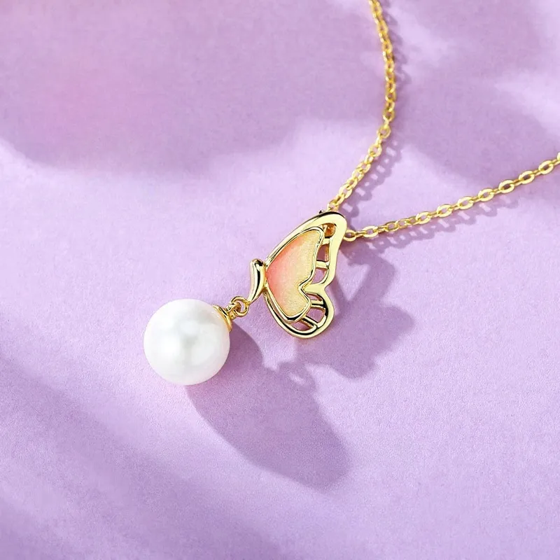 Double Happiness Gift Freshwater Pearl Necklaces Unisex-2