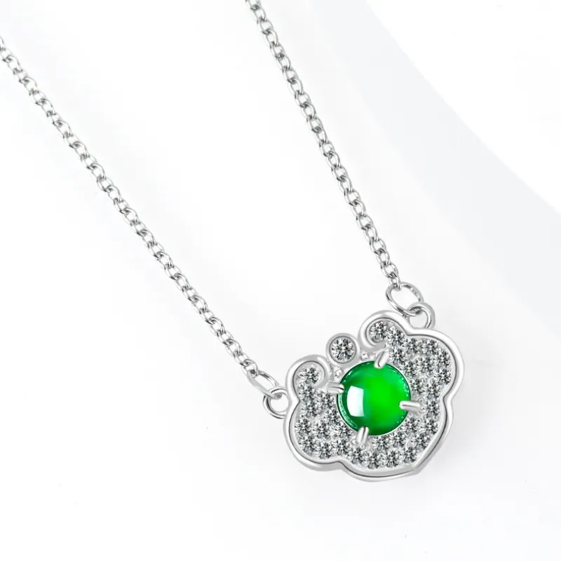 Double Happiness Gift Ice Type Jadeite Necklaces Women's-2