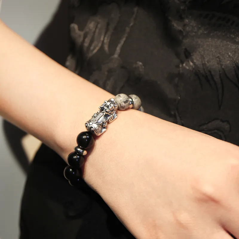 SIMPLE JOYS Obsidian Bracelets Unisex-5