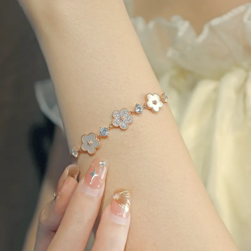 SIMPLE JOYS S925 Silver Bracelets Women's Rose Gold #Good Luck-2
