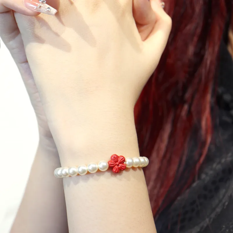 SIMPLE JOYS Shell Pearl Beaded Bracelet Stretch Women's-5