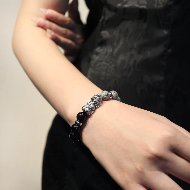 SIMPLE JOYS Obsidian Bracelets Unisex-2
