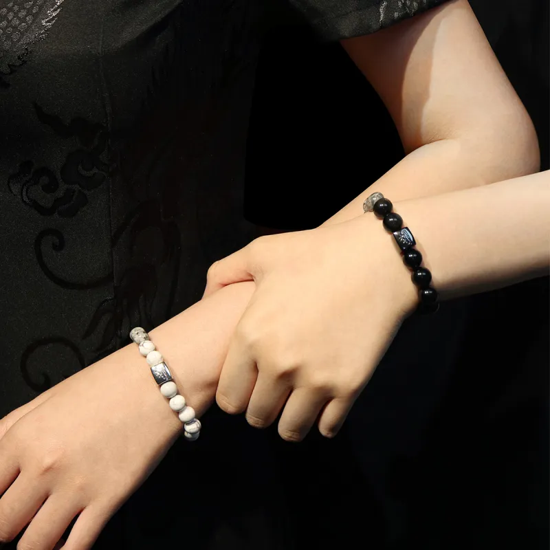 SIMPLE JOYS Obsidian Jade Bracelets Unisex-6