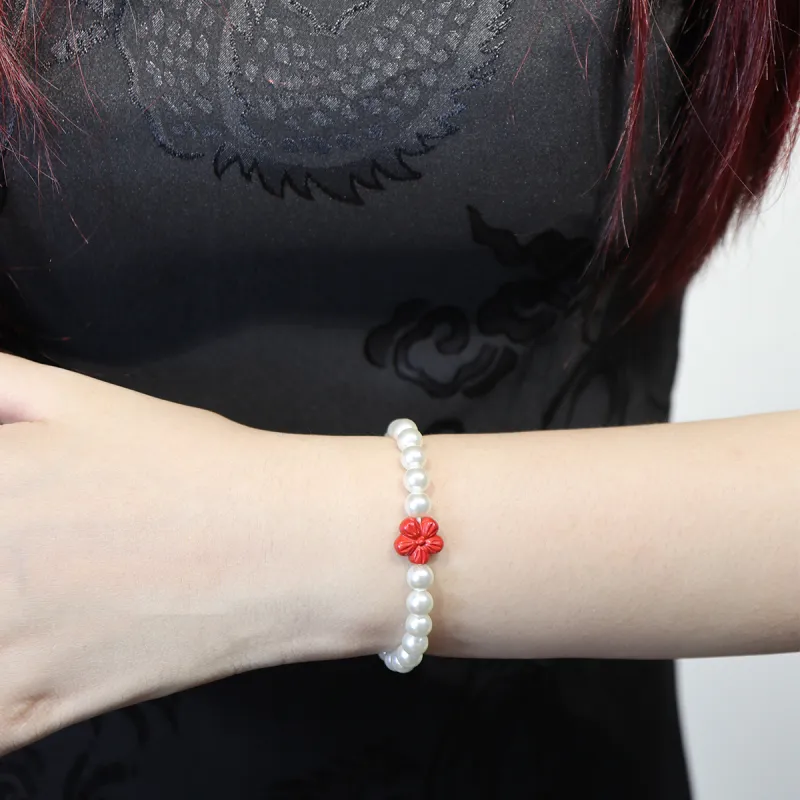 SIMPLE JOYS Shell Pearl Beaded Bracelet Stretch Women's-4