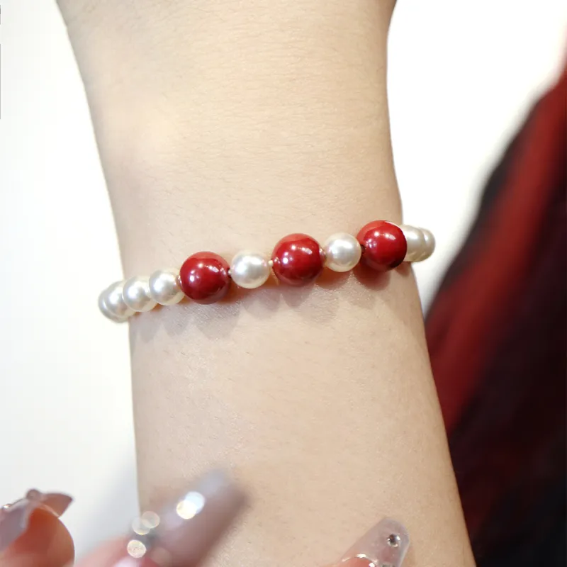 SIMPLE JOYS Shell Pearl Bracelets Women's White-4