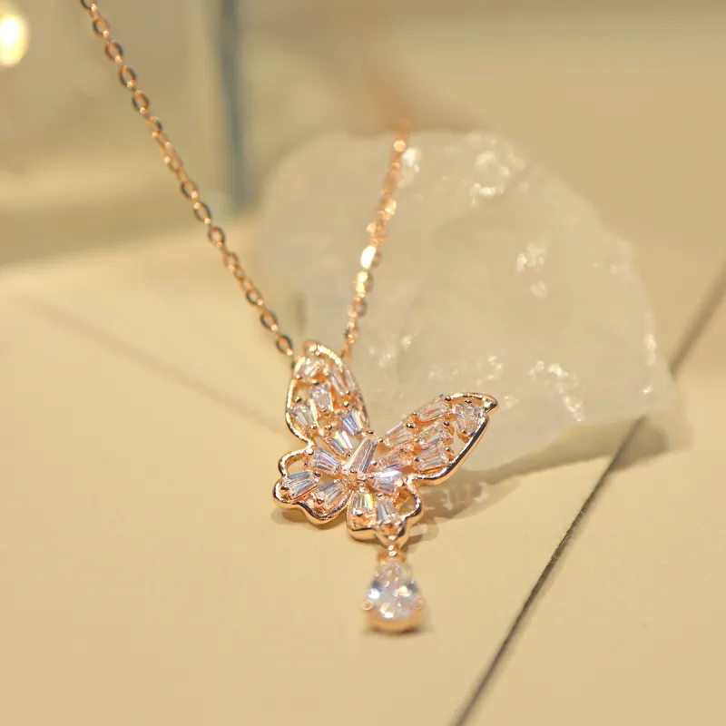SIMPLE JOYS S925 Silver Necklaces Women's Rose Gold Gift Box-2