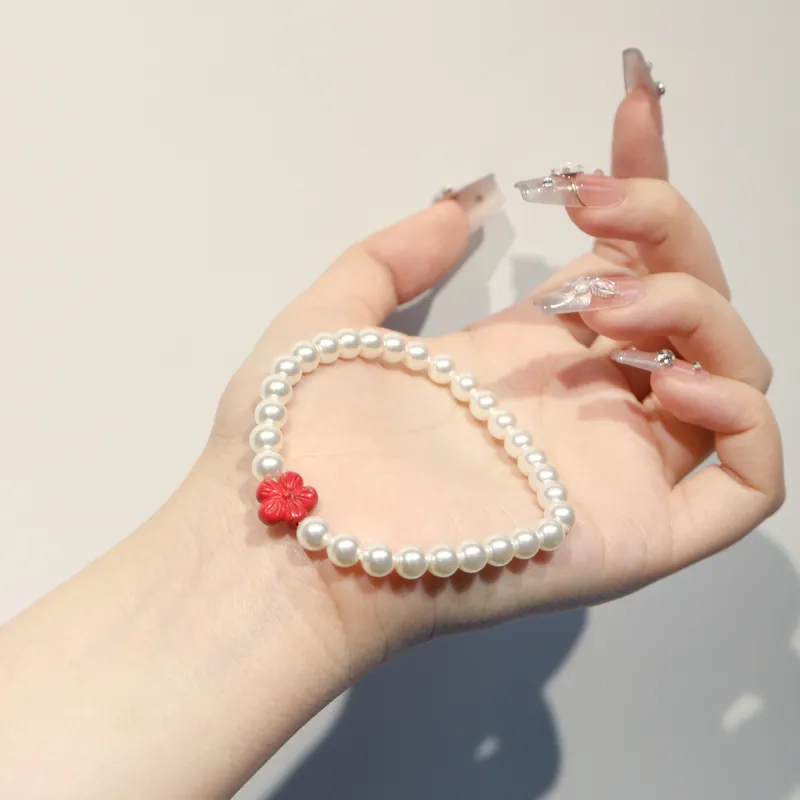 SIMPLE JOYS Shell Pearl Beaded Bracelet Stretch Women's-3