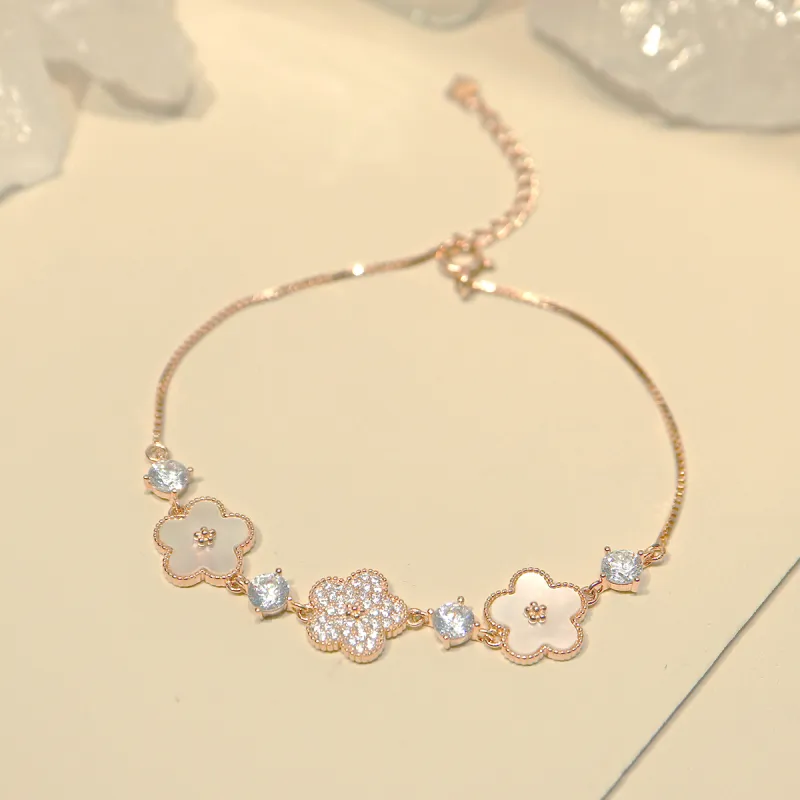SIMPLE JOYS S925 Silver Bracelets Women's Rose Gold #Good Luck-1