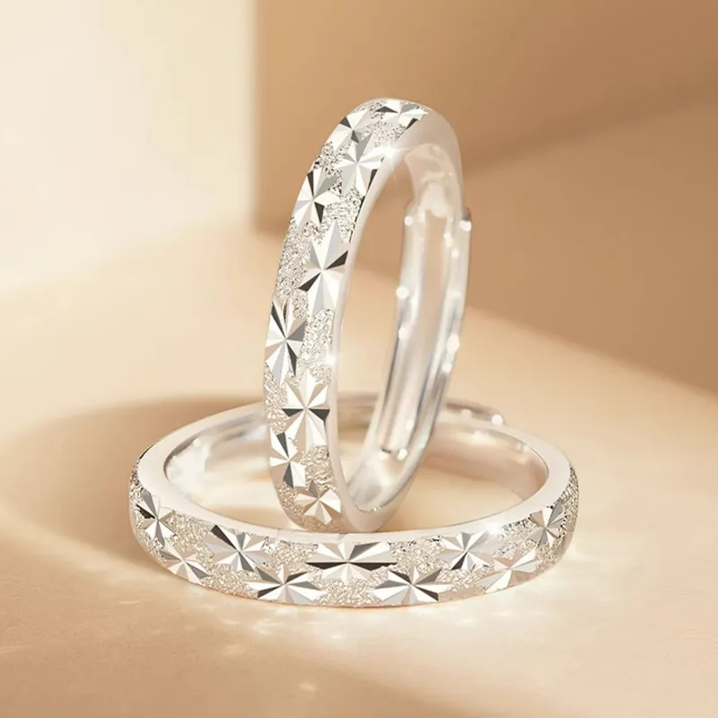 FUNILUOFU 999 Fine Silver Ring Pair Unisex-3