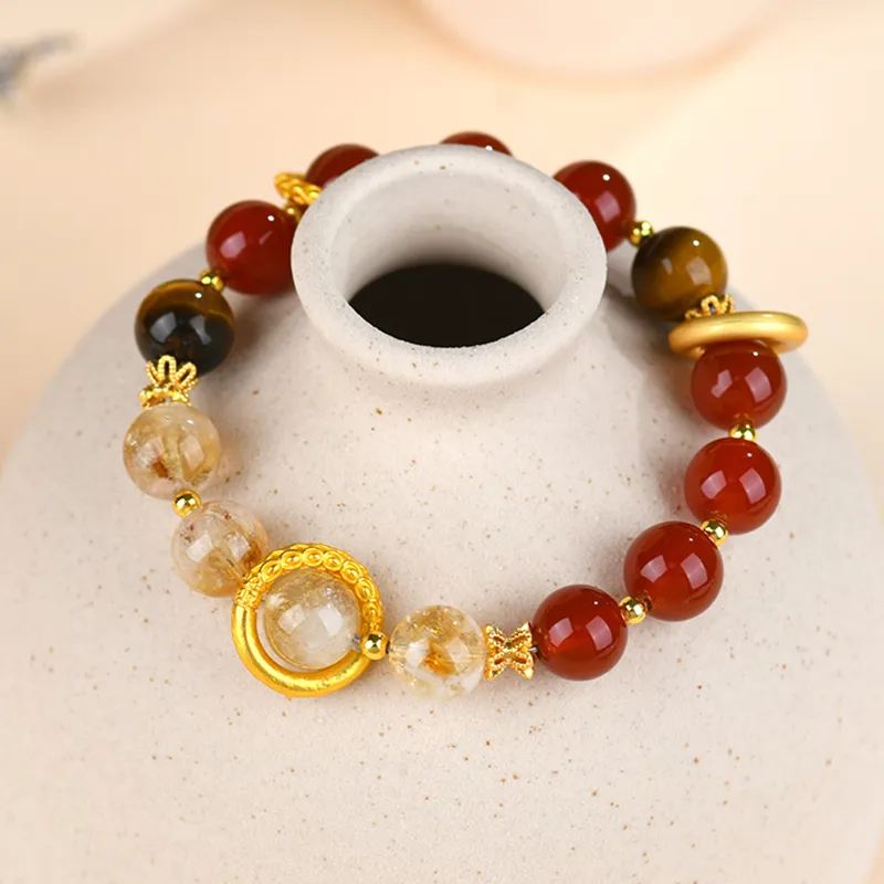 FUNILUOFU Agate Bracelets Unisex-1