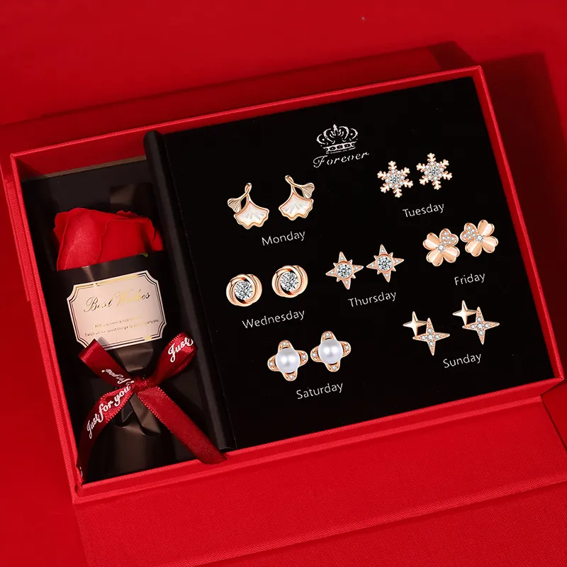 FUNILUOFU 999 Fine Silver Stud Earrings Unisex-1