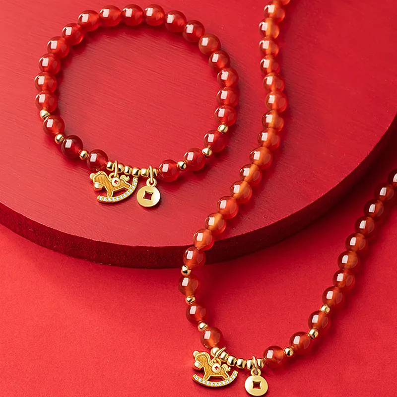 FUNILUOFU Agate Bracelets Unisex-1