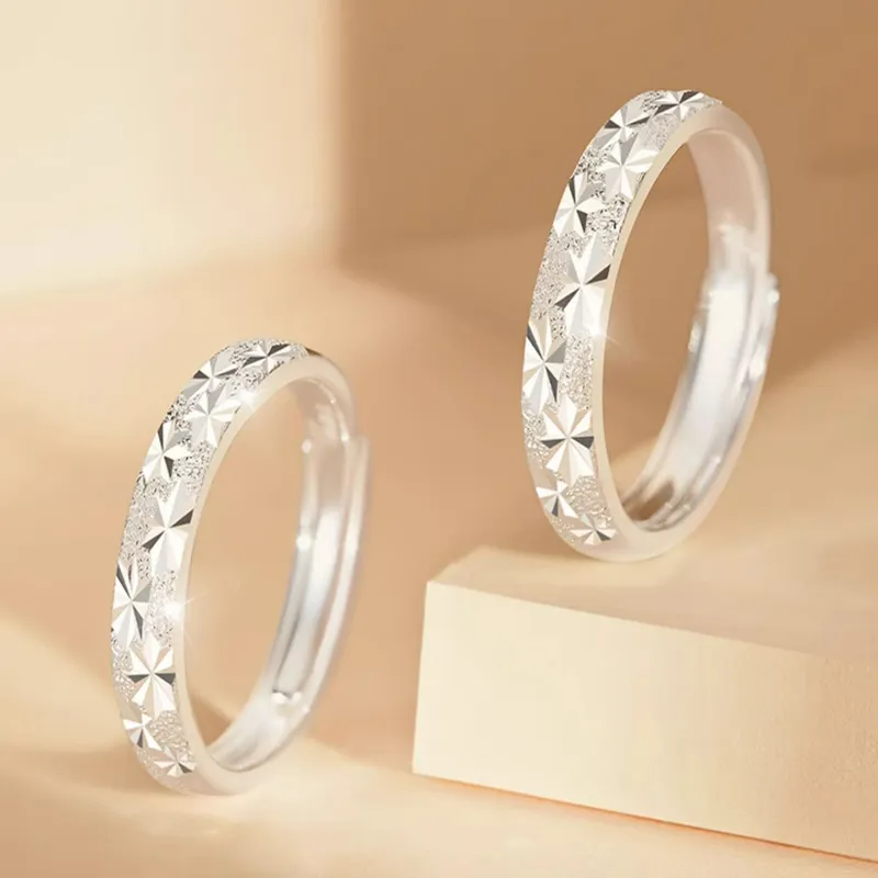 FUNILUOFU 999 Fine Silver Ring Pair Unisex-2