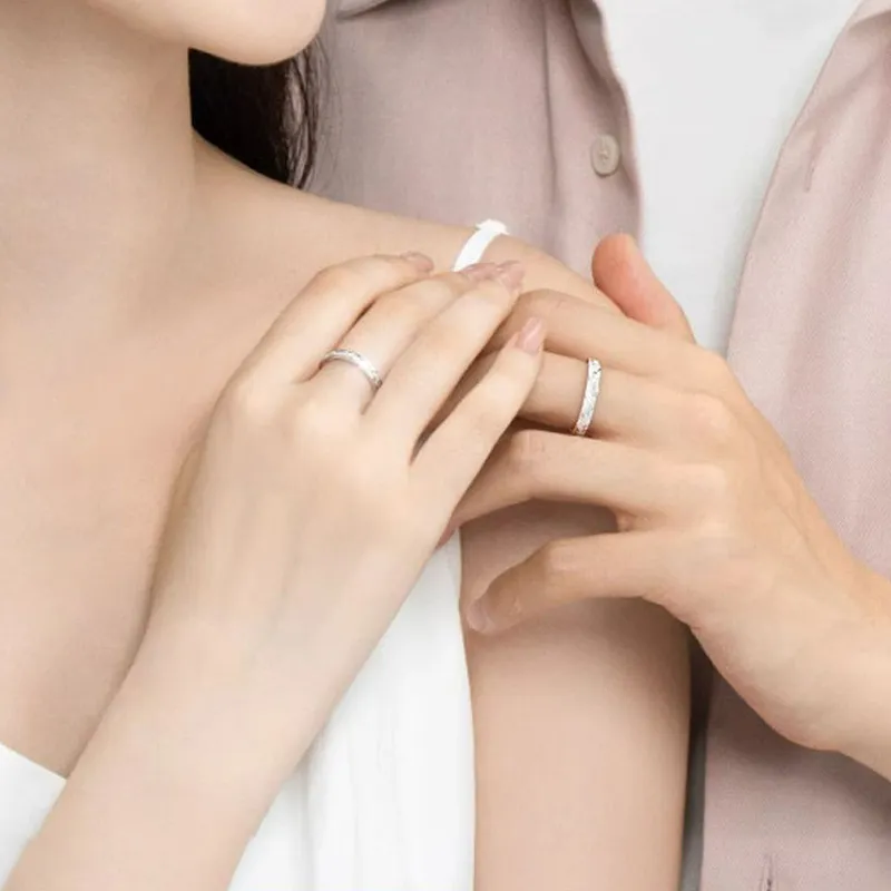 FUNILUOFU 999 Fine Silver Ring Pair Unisex-5