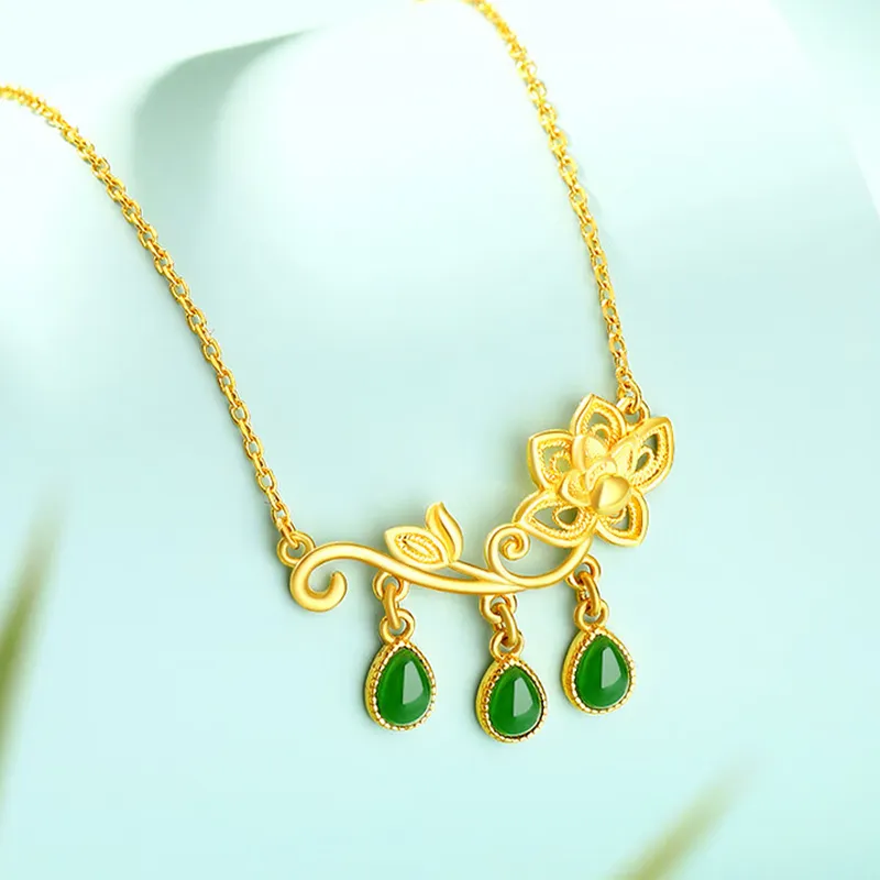 FUNILUOFU Chalcedony Jade Necklaces Unisex-4